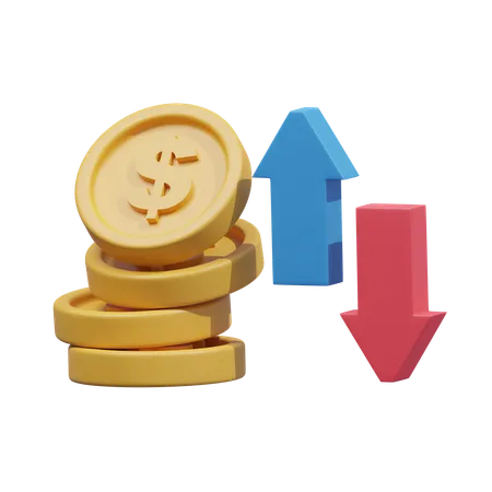 Flutuação do dólar  3D Icon