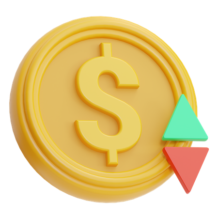 Flutuação do dólar  3D Icon