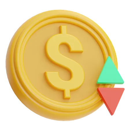 Flutuação do dólar  3D Icon