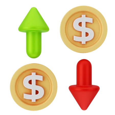 Flutuação do dólar  3D Icon