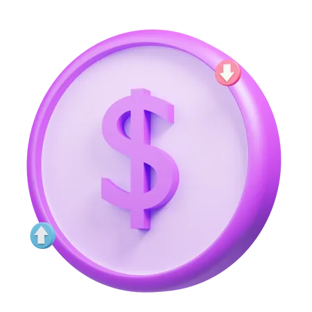 Flutuação do dólar  3D Icon