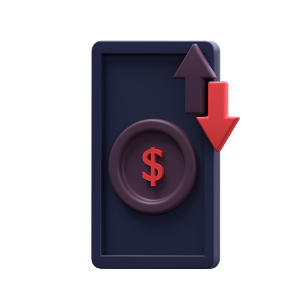 Flutuação do dólar  3D Icon