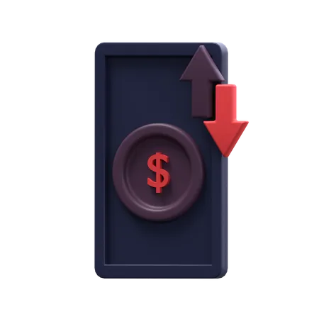 Flutuação do dólar  3D Icon