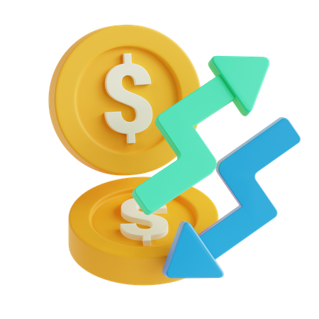 Flutuação monetária  3D Icon