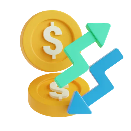 Flutuação monetária  3D Icon