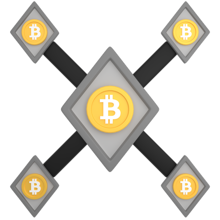 Flux de bitcoins  3D Icon