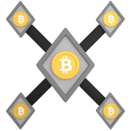 Flux de bitcoins  3D Icon