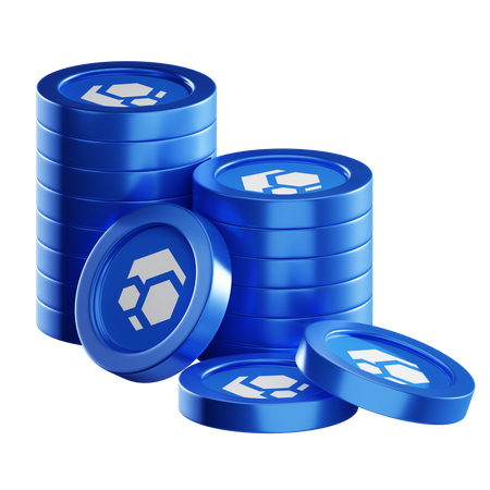 Flux Coin Stacks  3D Icon