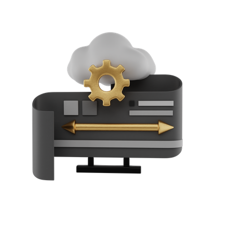 Flux de données cloud  3D Icon