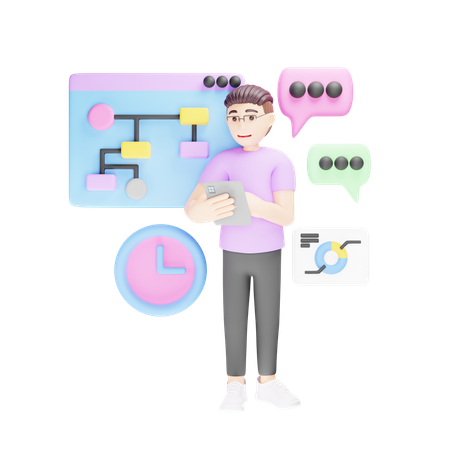 Flux de travail  3D Icon
