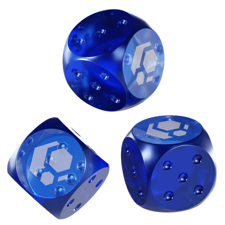 Flux Glass Dice Crypto  3D Icon