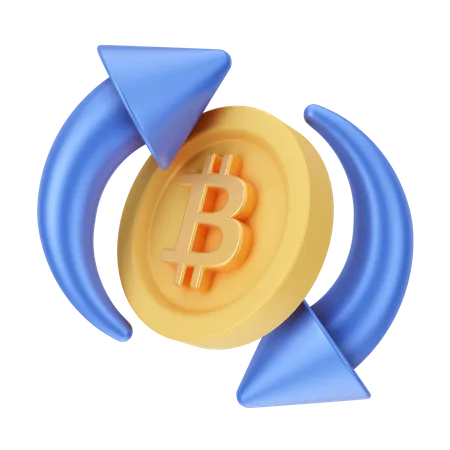 Fluxo de bitcoin  3D Illustration