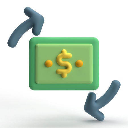 Fluxo de caixa  3D Icon