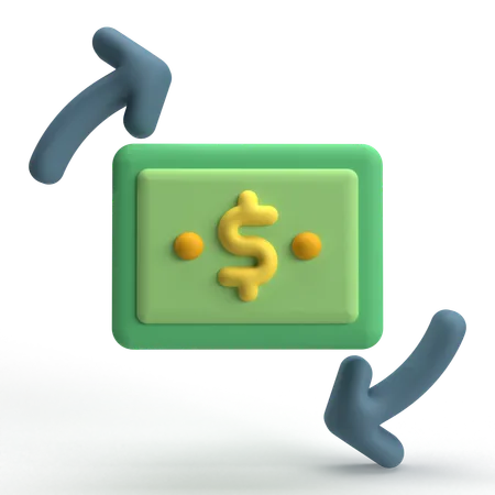 Fluxo de caixa  3D Icon