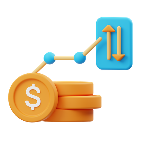 Fluxo de caixa  3D Icon