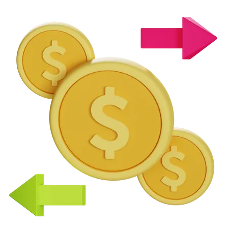 Fluxo de dinheiro  3D Illustration