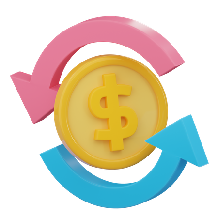 Fluxo de dinheiro  3D Icon