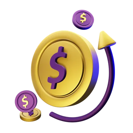 Fluxo de dinheiro  3D Icon