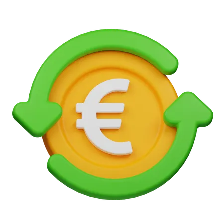 Fluxo de moedas de euro  3D Icon