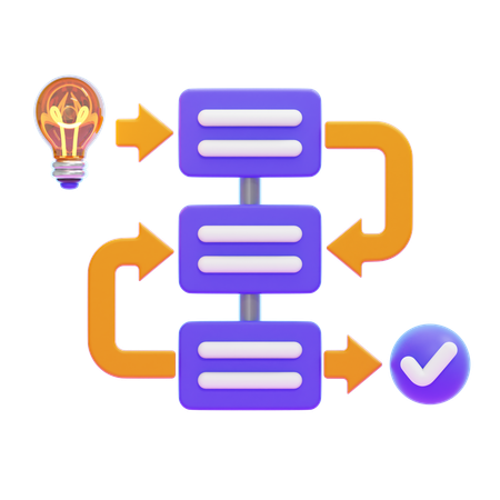 Fluxo de trabalho  3D Icon