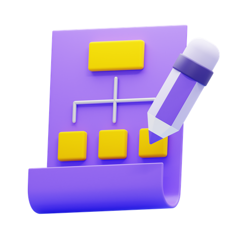 Fluxograma  3D Icon