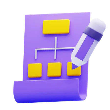 Fluxograma  3D Icon