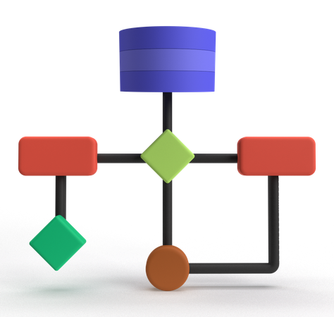 Fluxograma de dados  3D Icon