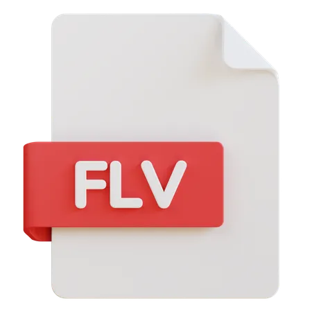3 D Illustration Of Flv File Extension 3D Icon