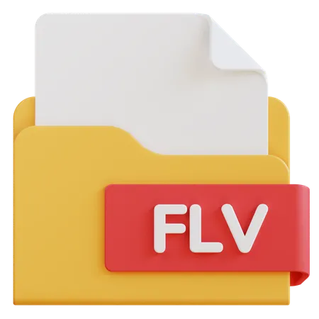 3 D Flv File Extension Folder 3D Icon