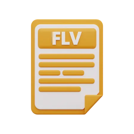 Flv file 3D Icon
