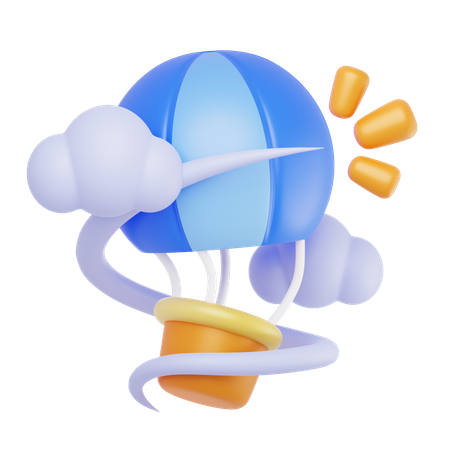 Flying Balloon  3D Icon