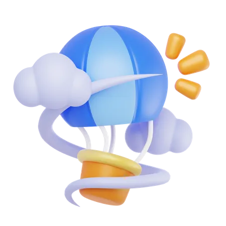 Flying Balloon  3D Icon