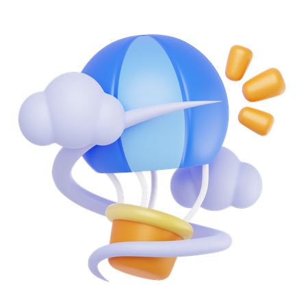 Flying Balloon  3D Icon