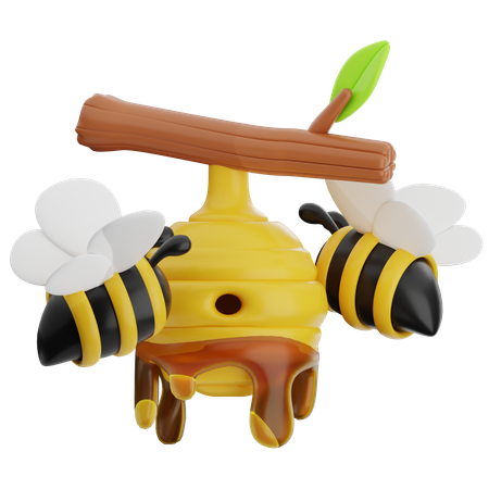 Flying Bees  3D Icon