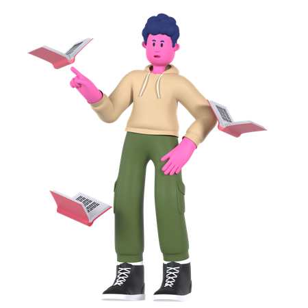 Flying Book  3D Icon