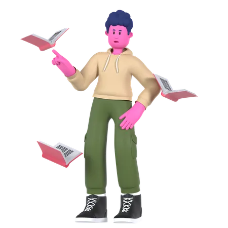 Flying Book  3D Icon