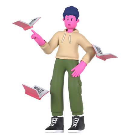 Flying Book  3D Icon