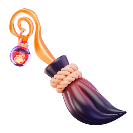 Flying broom  3D Icon