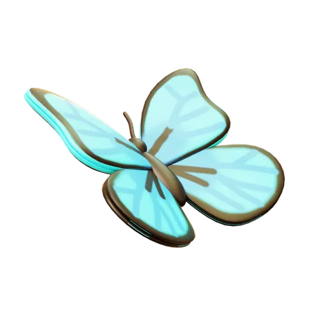 Cute Cartoon Butterfly In Garden Farm Forest And Agriculture Nature And Environment Eco Concept 3D Icon