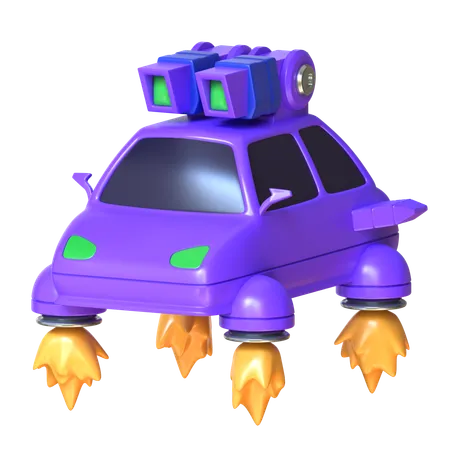 Flying Car 3 D Future Technology Icon 3D Icon