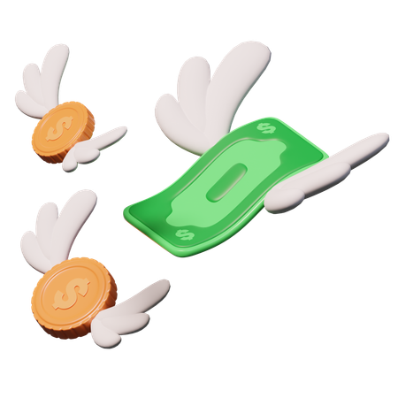 날아다니는 현금  3D Icon