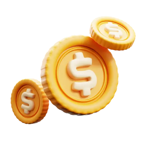 Flying Coins  3D Icon