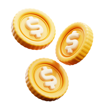 Flying Coins  3D Icon