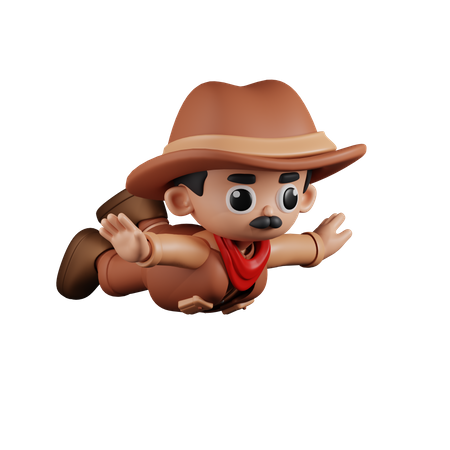 Flying Cowboy  3D Icon