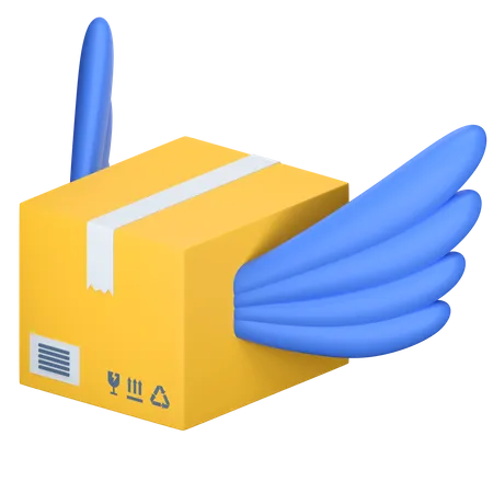 Flying Package Delivery Box 3 D Icon Illustration 3D Icon