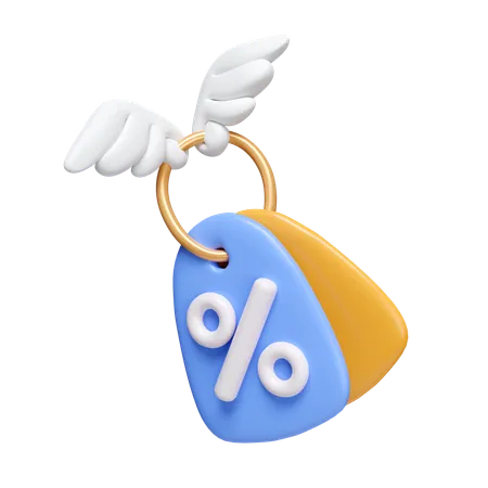 Flying Discount Coupon  3D Icon