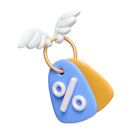 Flying Discount Coupon  3D Icon