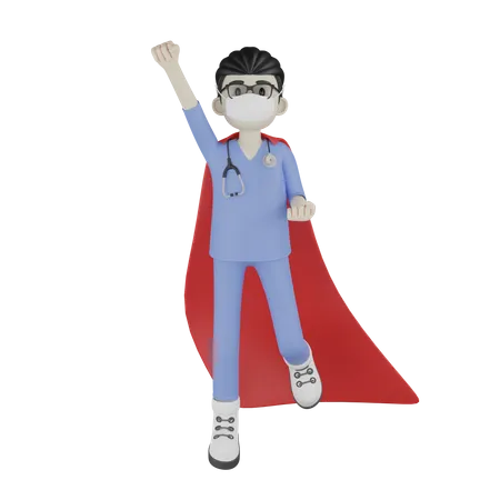 Flying Doctor  3D Illustration