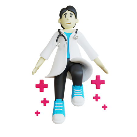 Flying Doctor  3D Illustration