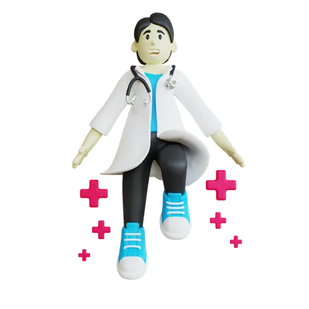 Flying Doctor  3D Illustration